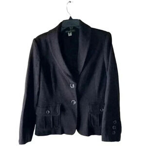 Eddie Bauer Wool Blazer Button Front Pockets Women's Size 12 Line Suit Jacket
